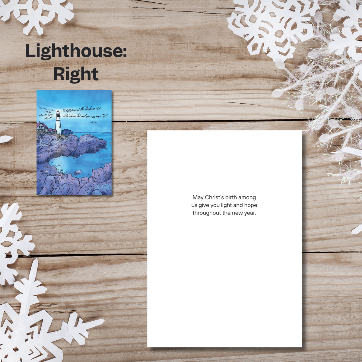Ornaments & Lighthouse Christmas Card Variety Pack