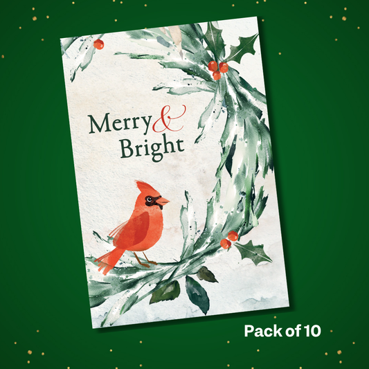 NEW Merry & Bright Christmas Cards (Pack of 10)